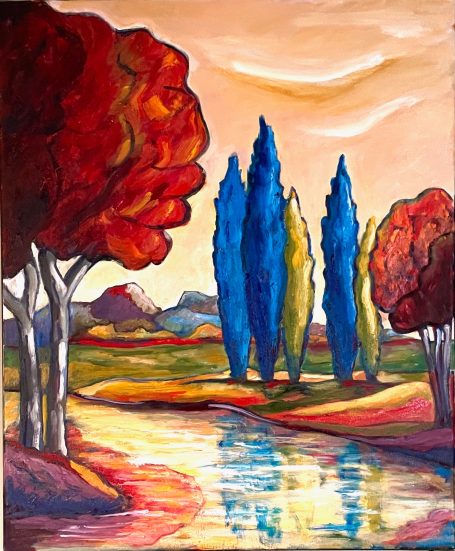 10-bord d'un étang en Camargue 73x60